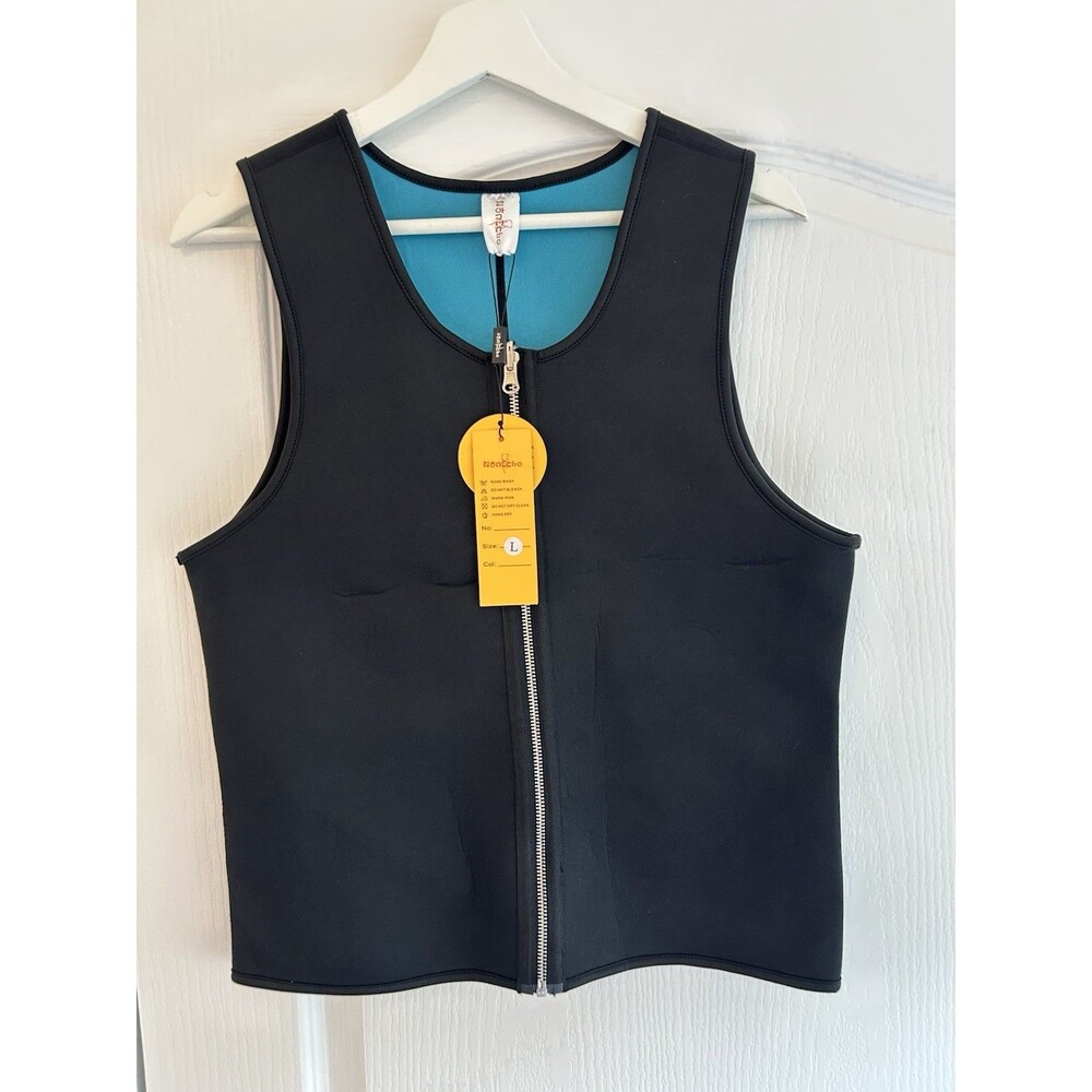 New Men Sauna Suit Sweat Vest Neoprene Shirt Shaper Weight Loss Waist Trainer L
